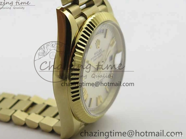 MiroTime 0220 Day-Date 40mm 228239 BP New Dial Version 904 YG Silver Roman Markers Dial on SS President Bracelet A Popular 2806